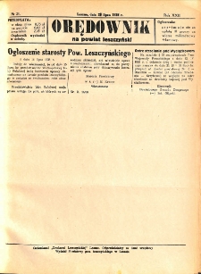 Orędownik na Powiat Leszczyński 1938.07.23 R. 22 Nr 21