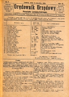 Orędownik Urzędowy Powiatu Leszczyńskiego 1928.01.14 R.9 Nr 2