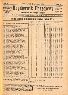 Orędownik Urzędowy Powiatu Leszczyńskiego 1928.01.21 R.9 Nr 3