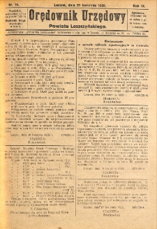 Orędownik Urzędowy Powiatu Leszczyńskiego 1928.04.21 R.9 Nr 16