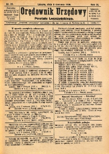 Orędownik Urzędowy Powiatu Leszczyńskiego 1928.06.09 R.9 Nr 24