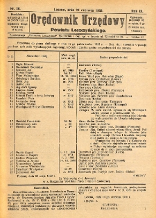 Orędownik Urzędowy Powiatu Leszczyńskiego 1928.06.23 R.9 Nr 26