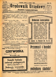 Orędownik Urzędowy Powiatu Leszczyńskiego 1928.07.14 R.9 Nr 29