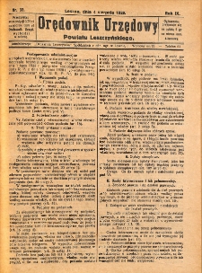 Orędownik Urzędowy Powiatu Leszczyńskiego 1928.08.04 R.9 Nr 32