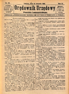 Orędownik Urzędowy Powiatu Leszczyńskiego 1928.08.25 R.9 Nr 35
