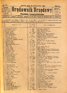 Orędownik Urzędowy Powiatu Leszczyńskiego 1928.10.20 R.9 Nr 43