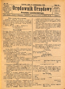 Orędownik Urzędowy Powiatu Leszczyńskiego 1928.10.27 R.9 Nr 44