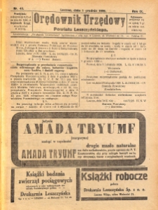 Orędownik Urzędowy Powiatu Leszczyńskiego 1928.12.01 R.9 Nr 49