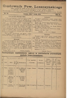 Orędownik Powiatu Leszczyńskiego 1921.05.07 R. 2 Nr 20