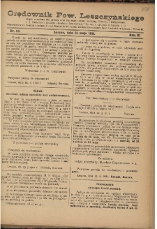 Orędownik Powiatu Leszczyńskiego 1921.05.21 R. 2 Nr 22