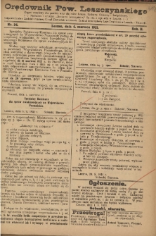 Orędownik Powiatu Leszczyńskiego 1921.06.04 R. 2 Nr 24