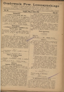 Orędownik Powiatu Leszczyńskiego 1921.07.09 R. 2 Nr 29
