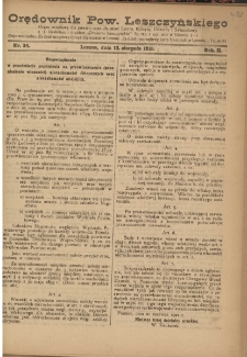 Orędownik Powiatu Leszczyńskiego 1921.08.10 R. 2 Nr 34