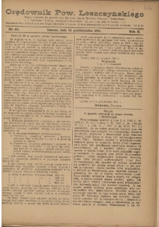 Orędownik Powiatu Leszczyńskiego 1921.10.12 R. 2 Nr 45