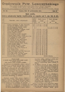 Orędownik Powiatu Leszczyńskiego 1921.10.29 R. 2 Nr 48
