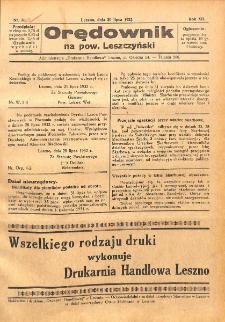 Orędownik na powiat Leszczyński 1932.07.30 R.12 Nr 30a