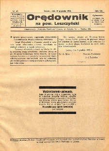 Orędownik na powiat Leszczyński 1932.12.10 R.12 Nr 49