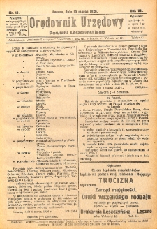 Orędownik Urzędowy Powiatu Leszczyńskiego 1926.03.10 R.7 Nr 13