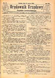 Orędownik Urzędowy Powiatu Leszczyńskiego 1926.03.31 R.7 Nr 17