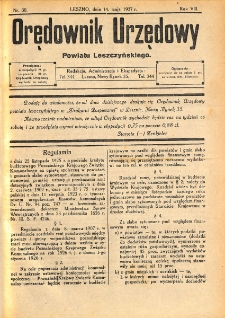 Orędownik Urzędowy Powiatu Leszczyńskiego 1927.05.14 R.8 Nr 30