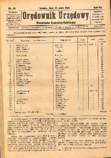 Orędownik Urzędowy Powiatu Leszczyńskiego 1926.05.26 R.7 Nr 25