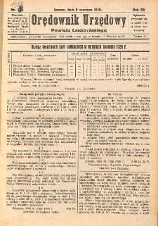 Orędownik Urzędowy Powiatu Leszczyńskiego 1926.06.09 R.7 Nr 27