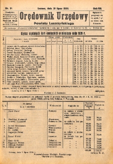 Orędownik Urzędowy Powiatu Leszczyńskiego 1926.07.10 R.7 Nr 31