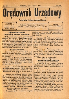 Orędownik Urzędowy Powiatu Leszczyńskiego 1927.06.04 R.8 Nr 33