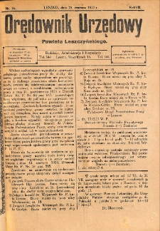 Orędownik Urzędowy Powiatu Leszczyńskiego 1927.06.25 R.8 Nr 36