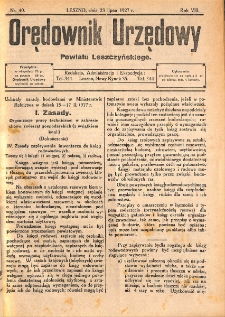 Orędownik Urzędowy Powiatu Leszczyńskiego 1927.07.23 R.8 Nr 40