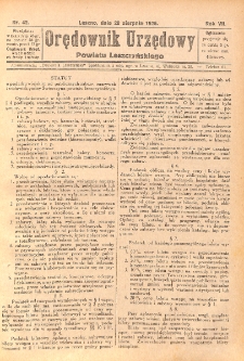 Orędownik Urzędowy Powiatu Leszczyńskiego 1926.08.28 R.7 Nr 42