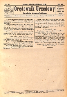 Orędownik Urzędowy Powiatu Leszczyńskiego 1926.10.23 R.7 Nr 52