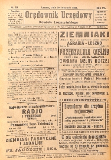Orędownik Urzędowy Powiatu Leszczyńskiego 1926.11.17 R.7 Nr 58