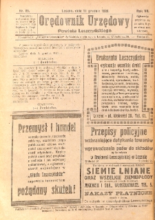 Orędownik Urzędowy Powiatu Leszczyńskiego 1926.12.11 R.7 Nr 65