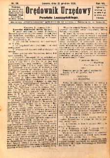 Orędownik Urzędowy Powiatu Leszczyńskiego 1926.12.22 R.7 Nr 68