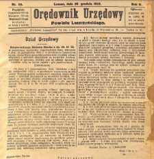 Orędownik Urzędowy Powiatu Leszczyńskiego 1922.12.20 R.3 Nr 68
