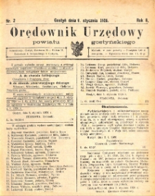Orędownik Urzędowy Powiatu Gostyńskiego 1926.01.09 R. 8 Nr 2